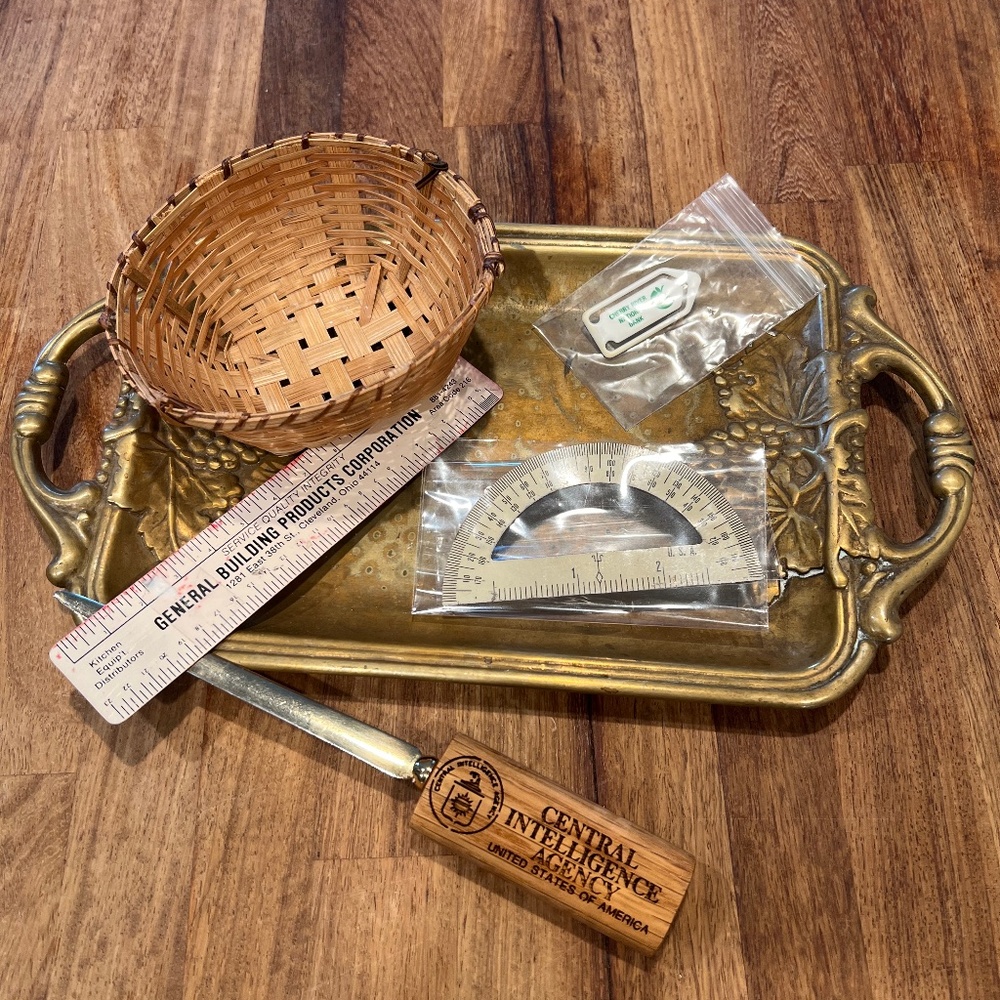 Small Lot of 6- Vintage MCM Advertising Office Supplies and Tray